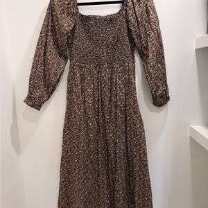 J. Crew x Liberty of London Smocked Long Sleeve Dress